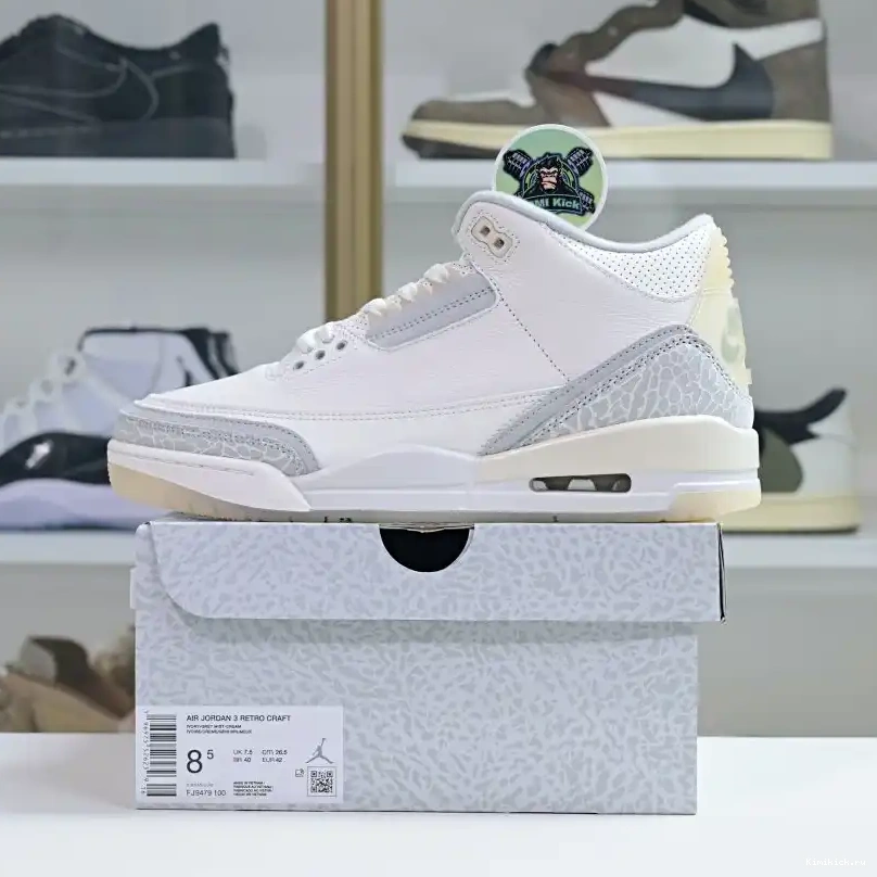 Air Jordan 3 Kimikick Craft“Ivory” 0605